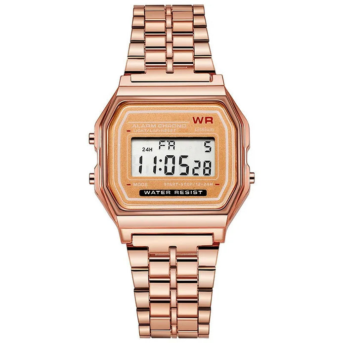 Nexiro Herren Digitaluhr mit rechteckigem Gehäuse und Metallarmband