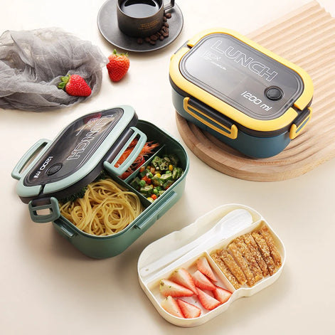 Layera Doppelstock-Lunchbox mit Besteck
