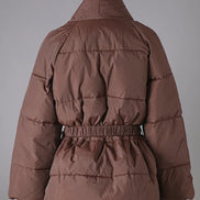 Damen Winterjacke mit Taillengürtel und Taschen Velmaria