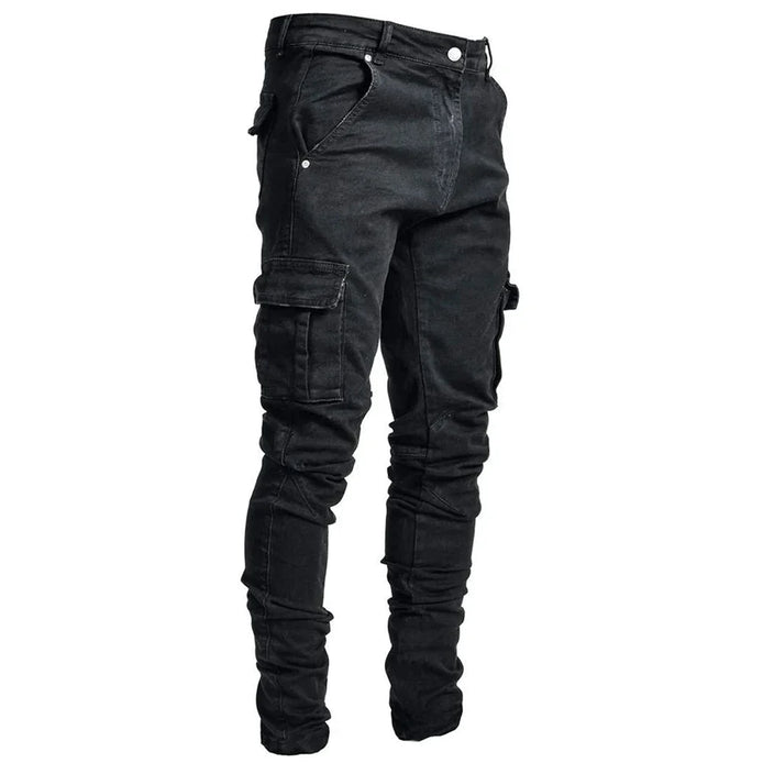 Herren Cargo Jeans mit Seitentaschen und Slim Fit – Denimvaro