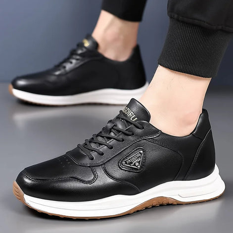Cavento Sneaker mit Slip-On und Schnürung – Freizeitschuh mit Lederoberfläche und Profilsohle