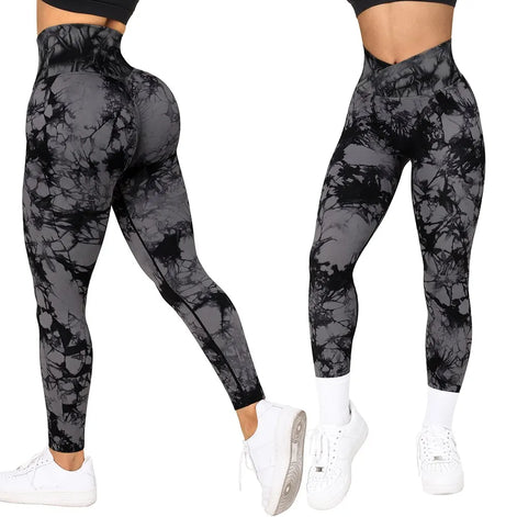 Norevia Damen Leggings mit elastischem Bund und Stretchmaterial