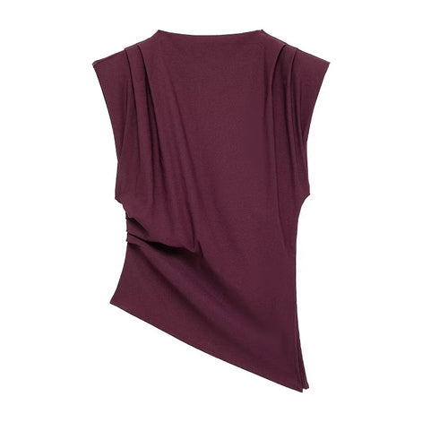 Elara Asymmetrisches Damen Top mit Drapierung