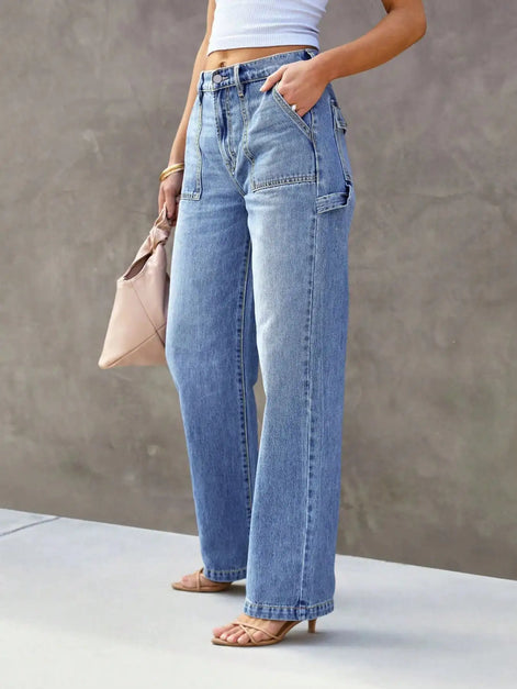 Delmira Straight Leg Jeans Mid Waist