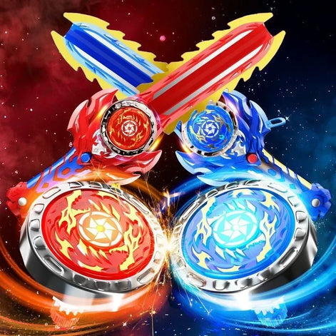 2-in-1 Spielzeugschwert mit Kreisel-Launcher Veltrix