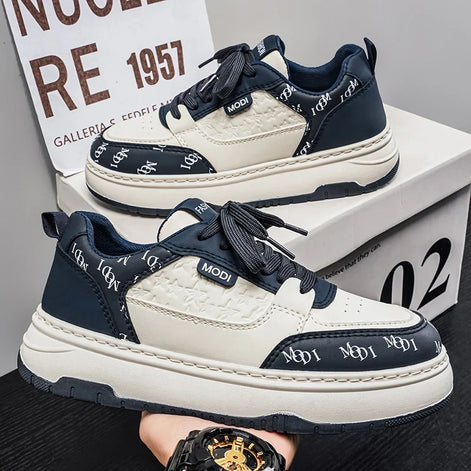 Herren Plateau Sneakers mit Schnürung und Sternenmuster – Starvello