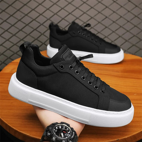 Varento Sneaker mit Schnürung und profilierter Gummisohle – Freizeitschuh mit Textiloberfläch