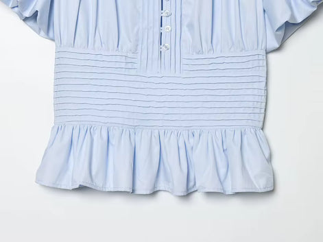 Liora Damen Bluse mit Volantärmeln