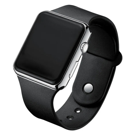 Digitale Armbanduhr mit LED-Display und Silikonarmband