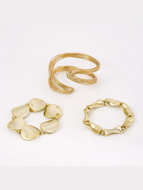 Aurelia Damen Armreif-Set mit Drei Offenen Armreifen