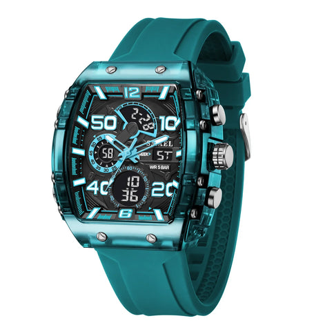 Herren Armbanduhr mit Analog-Digital-Anzeige und LED-Beleuchtung