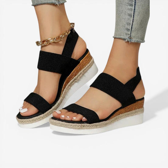 Sandalen mit Riemen und profilierter Sohle