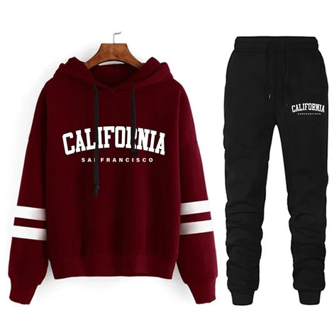 Damen Jogginganzug mit Hoodie und Streifen – Virelina