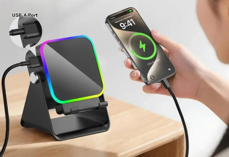 Bluetooth-Lautsprecher mit Smartphone-Halter und RGB-Beleuchtung – SoundDock