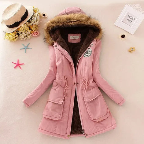 Damen Winterparka mit Kapuze und Fellkragen – Norvella