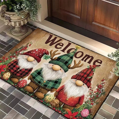 FestivaDoor Weihnachts-Fußmatte – Rutschfeste Polyester-Matte mit saisonalem Motiv