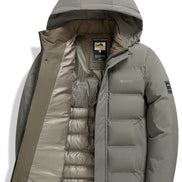 Herren Winterjacke mit abnehmbarer Kapuze und Reißverschluss Norvellan