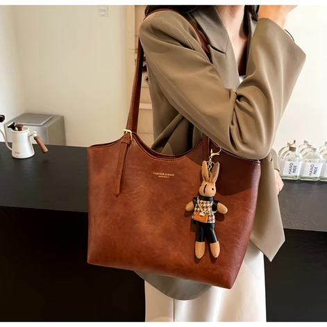 Azaloria Damen Shopper mit großem Innenfach und Doppelgriffen
