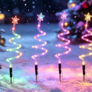 Solar LED Weihnachtsbaum Gartenbeleuchtung im Spiraldesign, 4er-Set mit 8 Lichtmodi – Spiralora