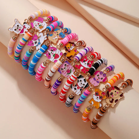 Lunira Armbänder-Set – Elastische Perlenarmbänder mit Anhängern (12-teilig)