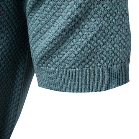 Calviro Polo Herren kurzarm Polyester Viskose Kragen mit Knopfleiste einfarbig
