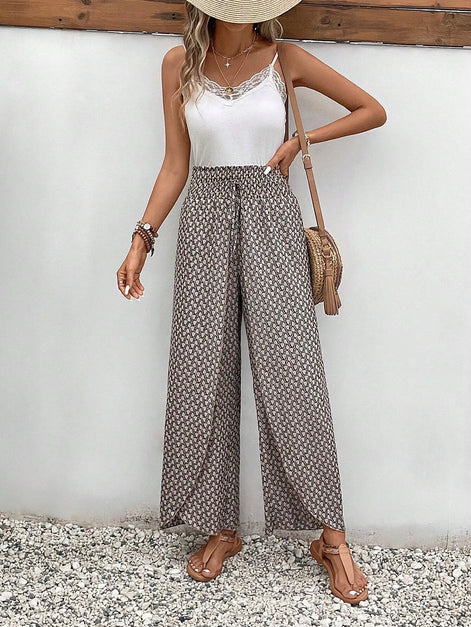 Florenza Damen Culotte mit Paisley-Muster und weitem Bein