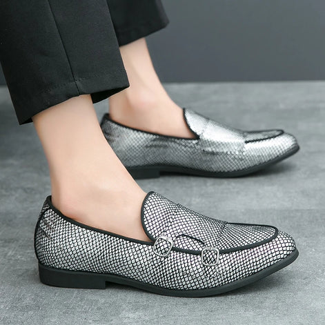 Valerion Herren Monk Strap Loafer mit spitzer Form