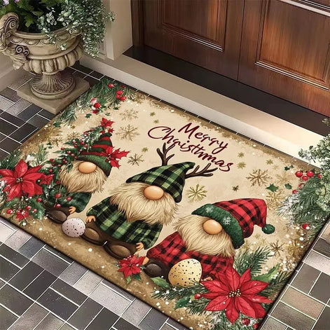 FestivaDoor Weihnachts-Fußmatte – Rutschfeste Polyester-Matte mit saisonalem Motiv