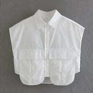 Eloria Damen Cropped Bluse mit Knopfleiste