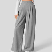 Velmoria Damen Karohose mit weitem Bein und hoher Taille