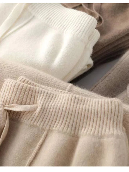 Veloria Wollhose – Hoch taillierte Strickhose