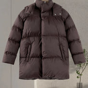 Damen Winterjacke mit abnehmbarer Kapuze und Stehkragen – Norvella