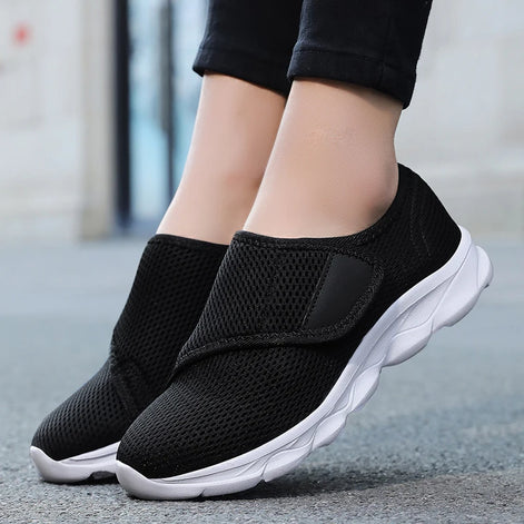 Velmira Damen Sneakers mit Klettverschluss – leichte Mesh Freizeitschuhe