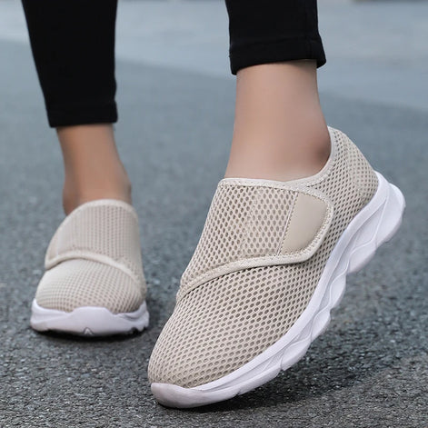 Velmira Damen Sneakers mit Klettverschluss – leichte Mesh Freizeitschuhe