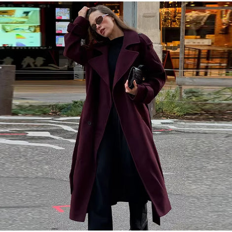 Damen Trenchcoat mit Doppelknopfleiste und Gürtel – Valessa