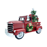 Roter Weihnachts-Pick-up mit LED und Tannenbaum – Noelvaro