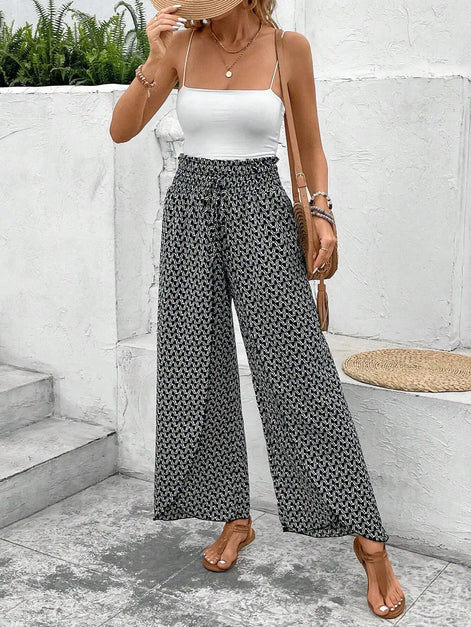Florenza Damen Culotte mit Paisley-Muster und weitem Bein