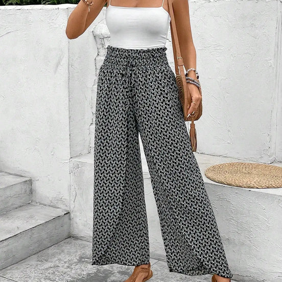 Florenza Damen Culotte mit Paisley-Muster und weitem Bein