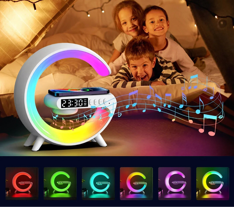 Multifunktionale kabellose Ladestation mit RGB-Licht und Bluetooth-Lautsprecher