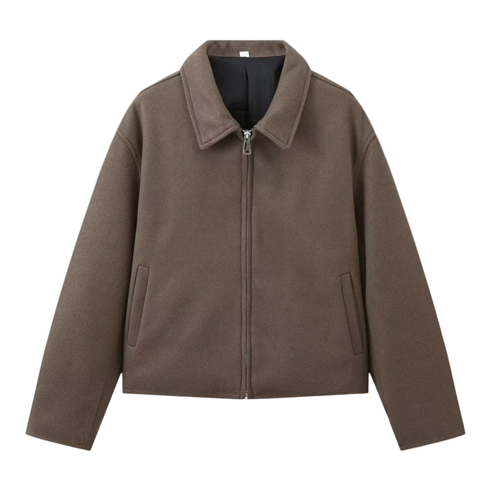 Damen Kurzjacke mit Reverskragen und Reißverschluss Varelia