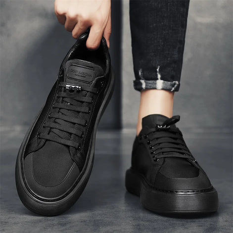 Varento Sneaker mit Schnürung und profilierter Gummisohle – Freizeitschuh mit Textiloberfläch