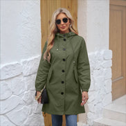 Damen Parka mit Kapuze, Knopfverschluss und langen Ärmeln Varelia