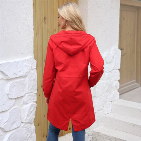 Damen Parka mit Kapuze, Knopfverschluss und langen Ärmeln Varelia