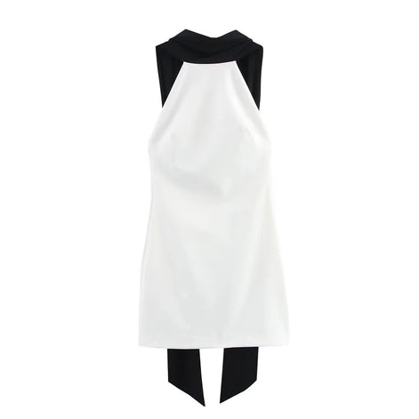 Amélisse Damen Minikleid mit Halterneck und Offenem Rücken