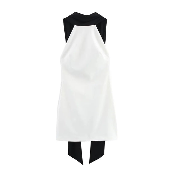 Amélisse Damen Minikleid mit Halterneck und Offenem Rücken