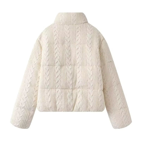 Damen Winterjacke mit Strickkragen und wattierter Füllung – Alvessa