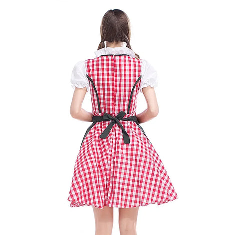 Dirndl Kleid mit Schürze für Damen im traditionellen Oktoberfest-Stil – Almoria