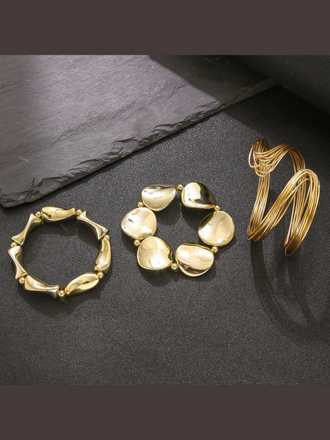 Aurelia Damen Armreif-Set mit Drei Offenen Armreifen