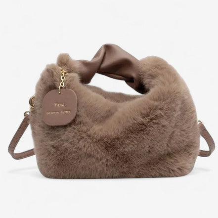 Velmira Handtasche Damen Samt große Tasche verstellbarer Gurt Reißverschluss