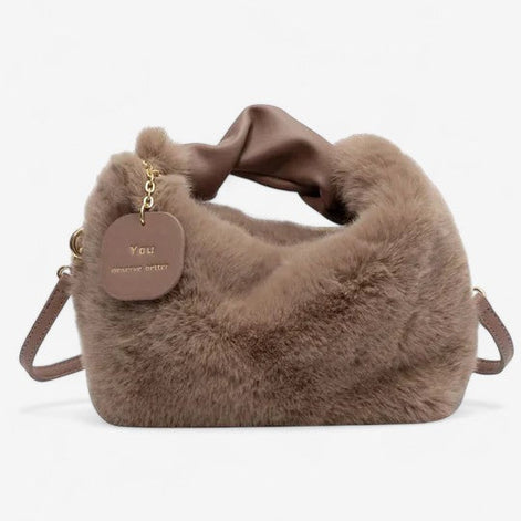 Velmira Handtasche Damen Samt große Tasche verstellbarer Gurt Reißverschluss